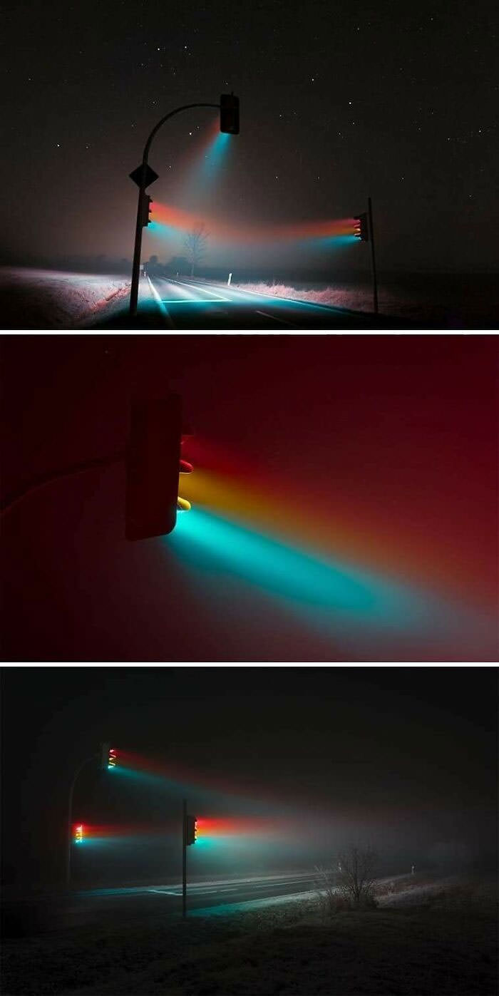 Long exposure traffic light.