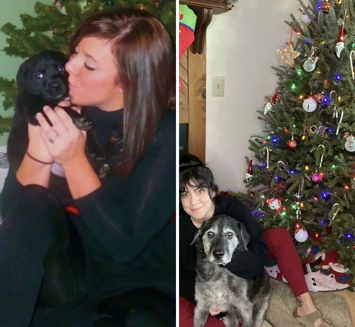 Our 1st Christmas together and our 15th Christmas together.