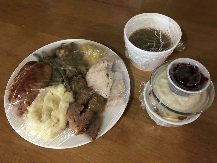 Spending Christmas alone for the first time due to COVID, and my neighbors brought me over a complete Christmas dinner. Meant a lot to me, so glad to have them.