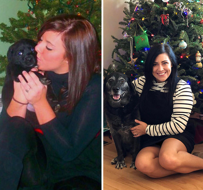 Our 1st Christmas together and our 12th Christmas together.